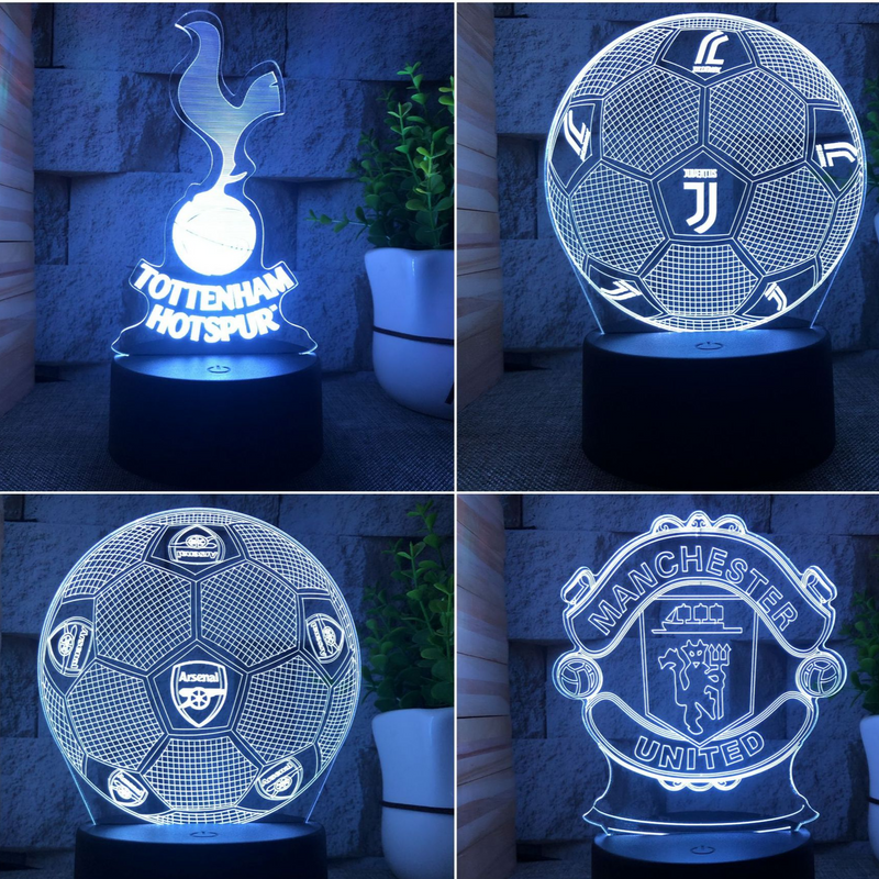 GlowKick™ 3D Football LED Night Light - Club Edition Lamp